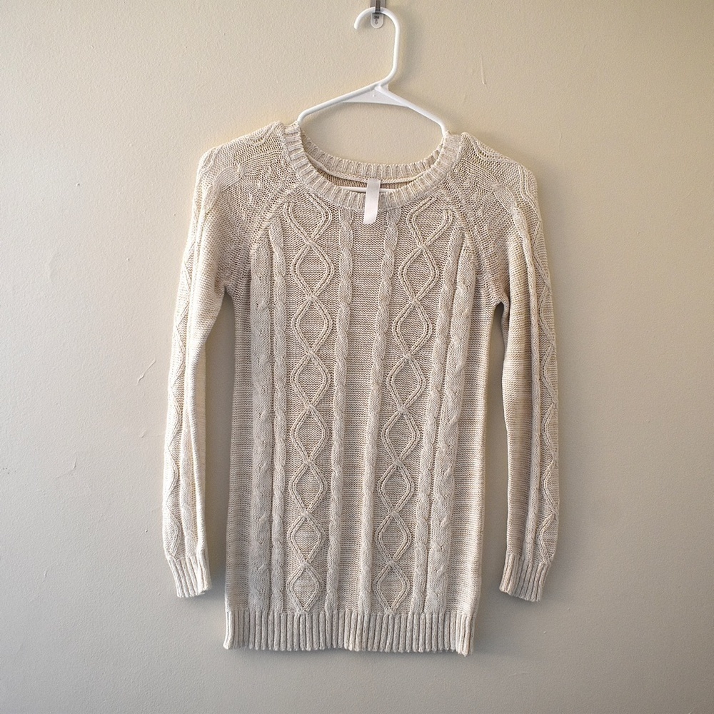 3/ $25 S- p.s. White Cream‎ Knit 3/4 Sleeve Women's Sweater